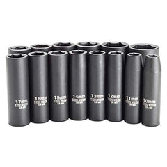 14 piece 1/2" Dr. Metric Deep Impact socket set - 9D-OGGE-026F