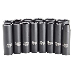 14 piece 1/2" Dr. Metric Deep Impact socket set - 9D-OGGE-026F