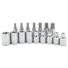 16 Piece 1/2in. Drive E-Type & Star Bit Socket Set -