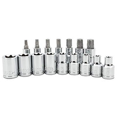 16 Piece 1/2in. Drive E-Type & Star Bit Socket Set -