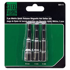 3-Piece Metric Quick Release Magnetic Nut Setter Set - 58111