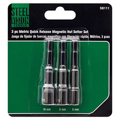 3-Piece Metric Quick Release Magnetic Nut Setter Set - 58111