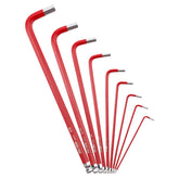 9 Piece Extra-Long SAE Ball End Hex Key Set (Red) - 48119