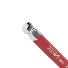 9 Piece Extra-Long SAE Ball End Hex Key Set (Red) - 48119