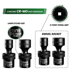 7 pc 3/8 in Dr. Metric Impact Swivel Socket Set-58100