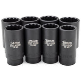 8 Piece 1/2 inch Drive Axle Nut Impact Socket Set - 58106