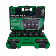 8 Piece 1/2 inch Drive Axle Nut Impact Socket Set - 58106