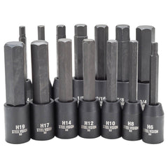 14 Piece 1/2 inch Drive SAE & Metric Hex Bit Socket Set - 58119