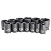 13 Piece 1/2 inch Drive SAE Impact Socket Set - 58134