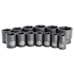 13 Piece 1/2 inch Drive SAE Impact Socket Set - 58134