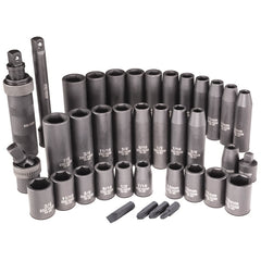 38 Piece 1/2 inch Drive SAE & Metric Impact Socket Set with Impact Driver - 58138