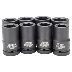 8 Piece 1 inch Drive Metric Impact Deep Socket Set - 58139