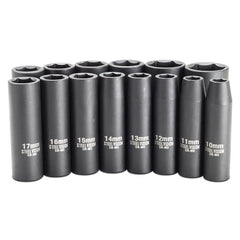 14 Piece 1/2 inch Drive Metric Impact Deep Socket Set - 58353