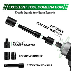 Steel Vision Tools 35 pc 3/8 & 1/2 Inch Drive SAE & Metric Impact Socket Set - Heavy-Duty Chrome Vanadium Steel, for Mechanics, Automotive, Repair & DIY Projects