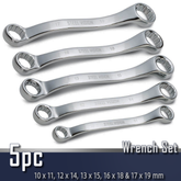 5 Piece Metric Stubby 45 Offset Box End Wrench Set - 62111