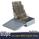 60 Piece Cobalt Drill Bit Set - 63104
