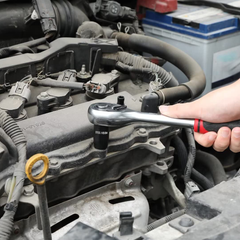 Steel Vision 3/8" Drive Impact Socket Set, 50-Piece Standard SAE and Metric Size, 6 Point, Cr-V, 3/8-Inch Ratchet Handle, Extension BaR