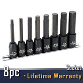 8 piece 1/2"Dr.Hex Bit Socket set - 90-8HUH-ZO02