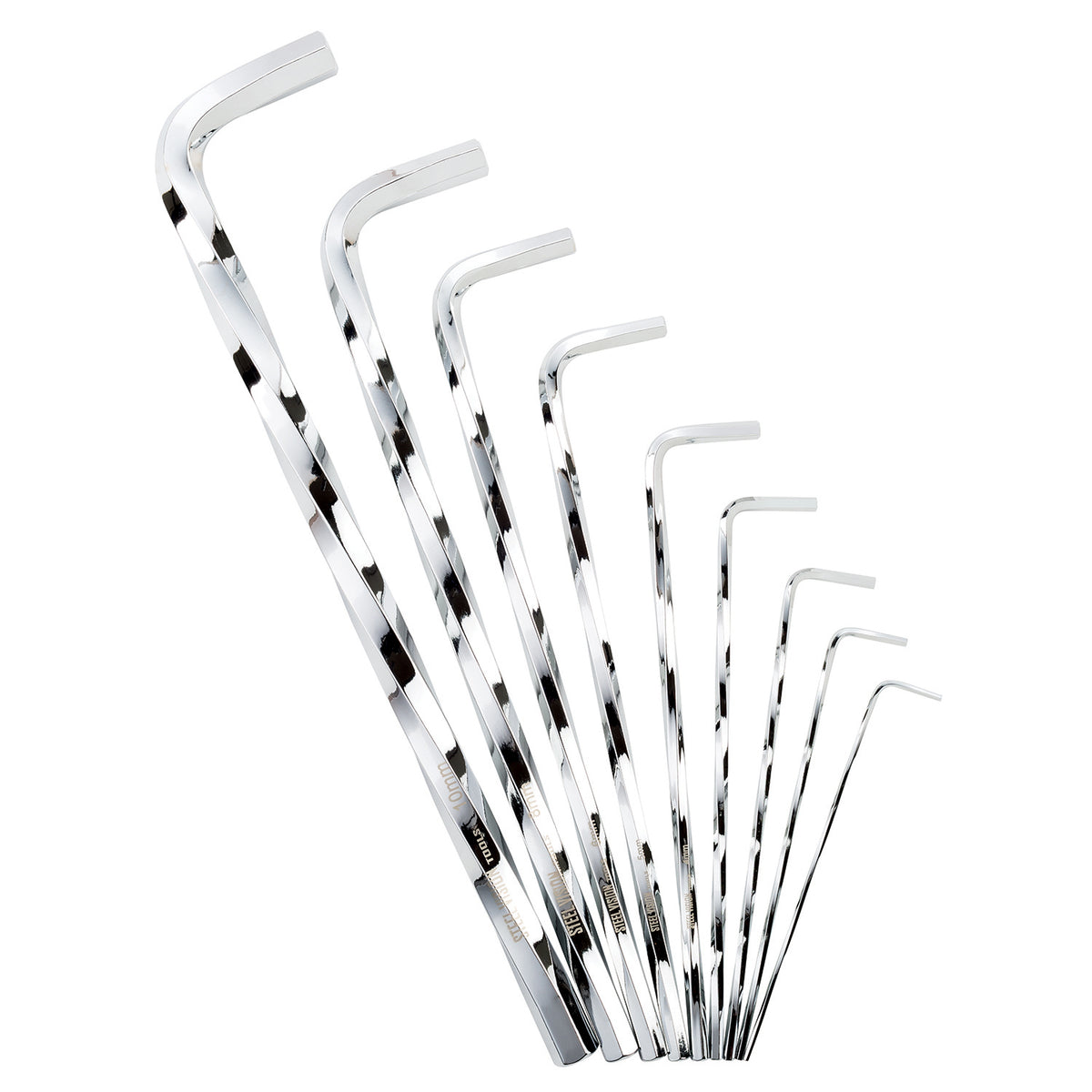 9 Piece Extra-Long Twisted Metric Hex Key Set - 48120