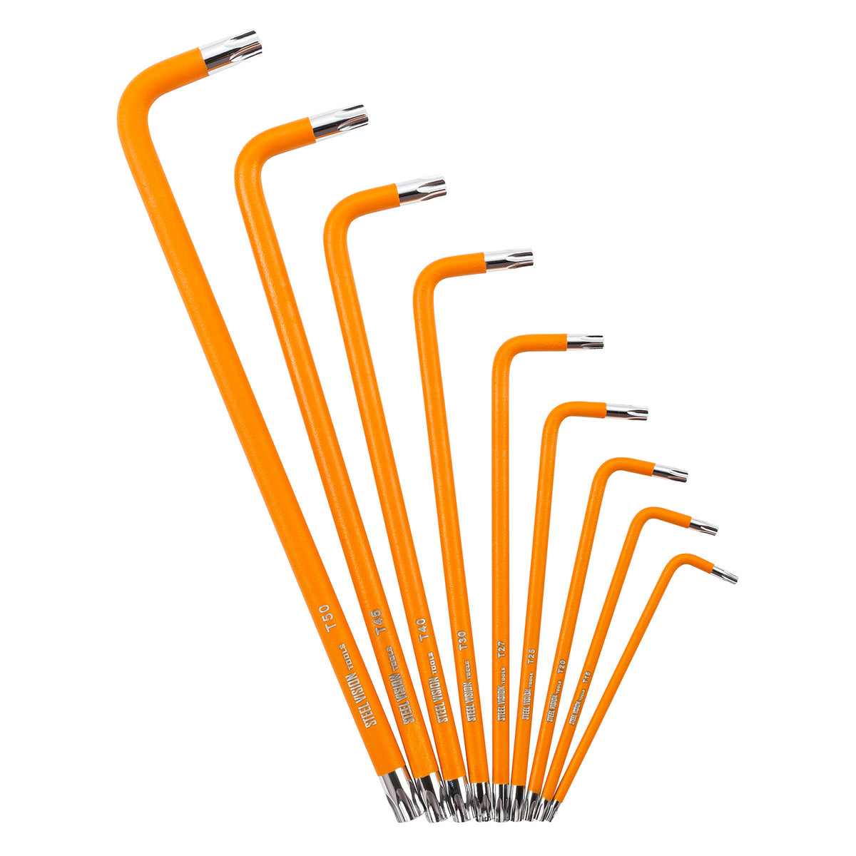 9 Piece Extra-Long Tamper-Resistant Star Key Set (Orange) - 48121