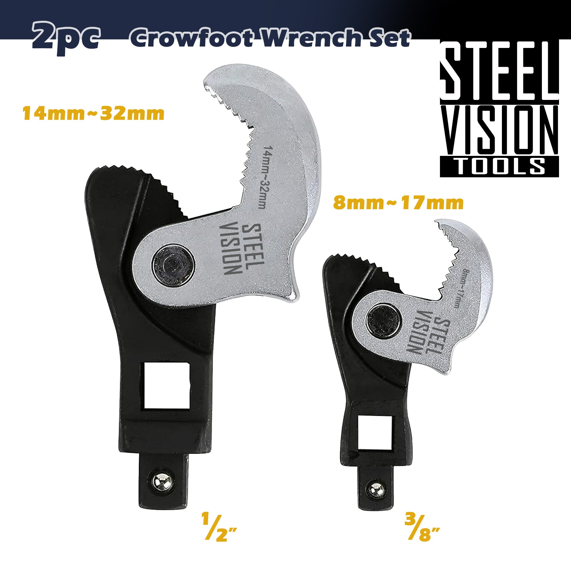 2 Piece Spring Jaw Crowfoot Set - 58403