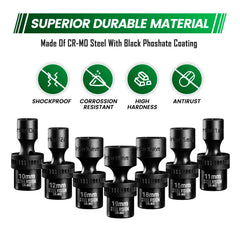 7 pc 3/8 in Dr. Metric Impact Swivel Socket Set-58100