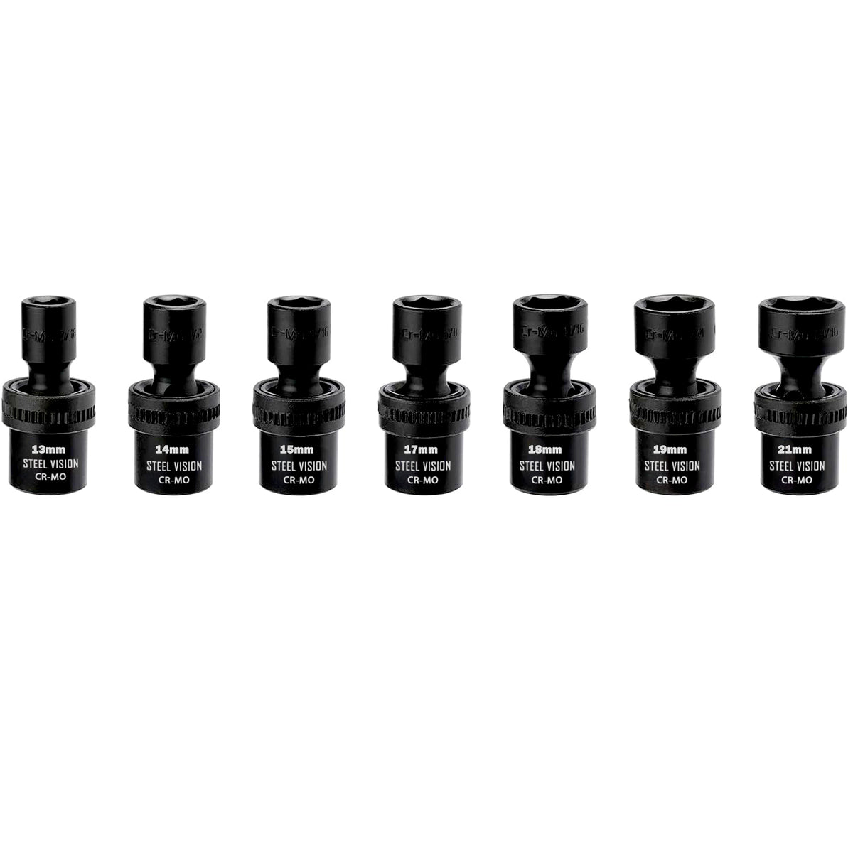 Steel Vision Tools 58102 7pc Metric Impact Swivel Socket Set 1/2" Drive - 58102