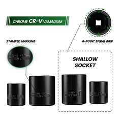 35 Piece 3/8 inch & 1/2 inch Drive SAE & Metric Impact Socket Set - 58116