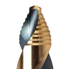 Individual Stepped Tip Drill Bits - Steel Vision Hyper-Step High-Speed Cobalt Stubby Reduced Shank Drill Bit Set, Tungsten-Cobalt, 1/16" - 1/2" TurboStep HSS Mechanics, Industrial-Grade, Metal Drilling for Stainless/Hardened Steel